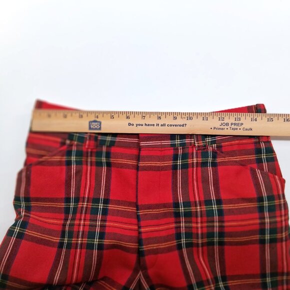 VTG 70s Wool Tartan Plaid Flare Pants High Rise Bell Bottom Punk Rock  30" x 29" - Picture 7 of 14